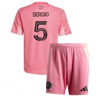 Inter Miami Sergio Busquets #5 Domáci Detský futbalový dres 2025-26 Krátky Rukáv (+ trenírky)